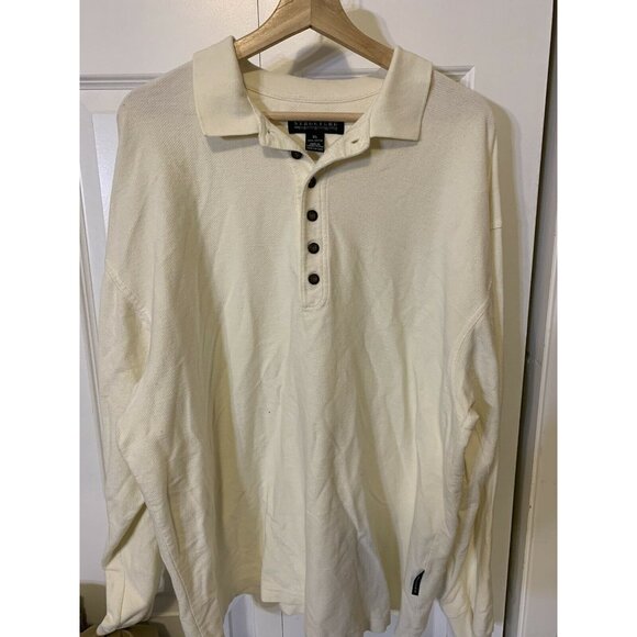 Structure Men’s Sz XL Henley Style Long Sleeve‎ Shirt Cream - Picture 4 of 6